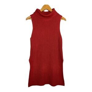 Pendleton Cashmere Blend Women's Sleeveless Knit Turtleneck Sweater Rust XS